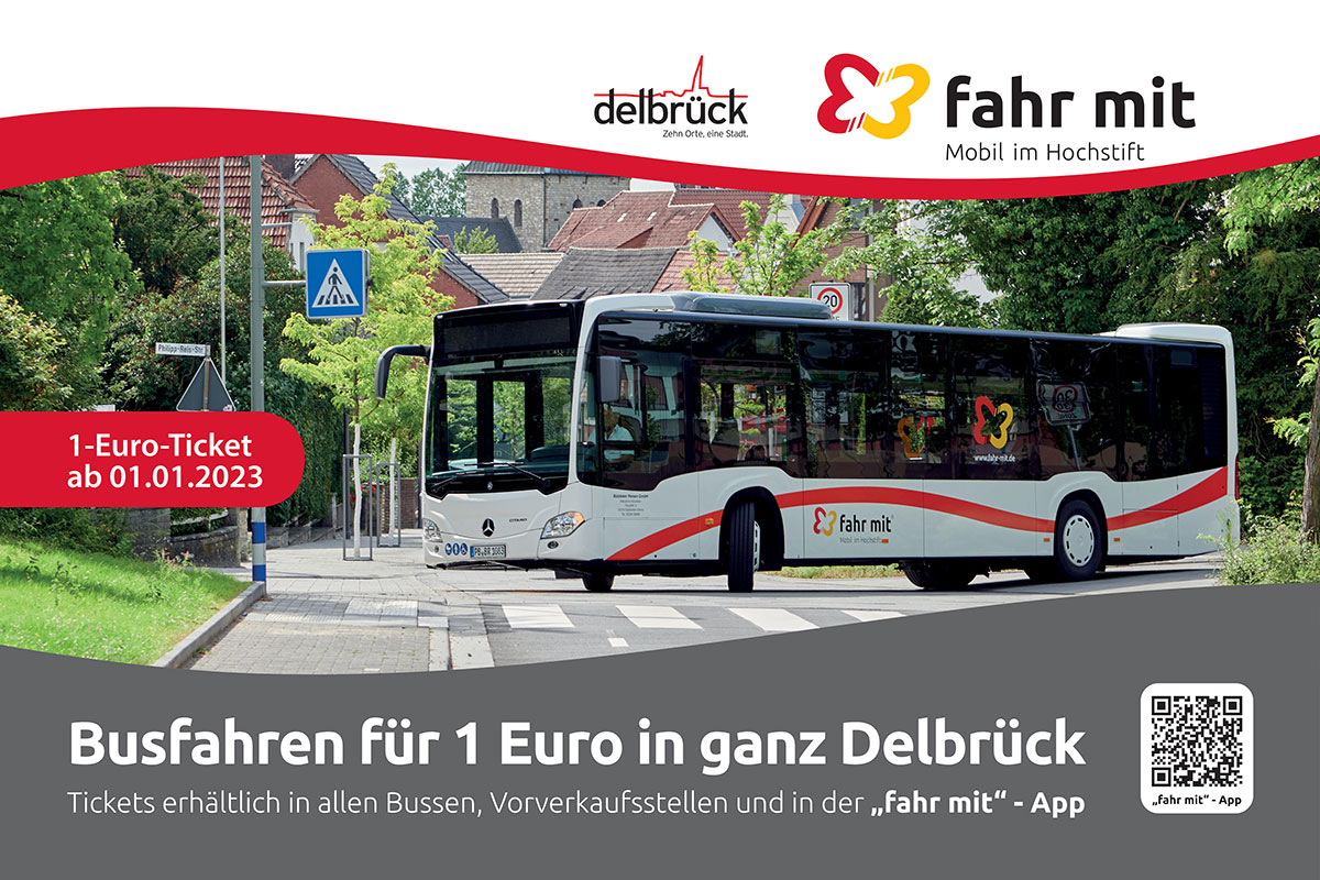 Busfahren für 1 EURO im Stadtgebiet Delbrück