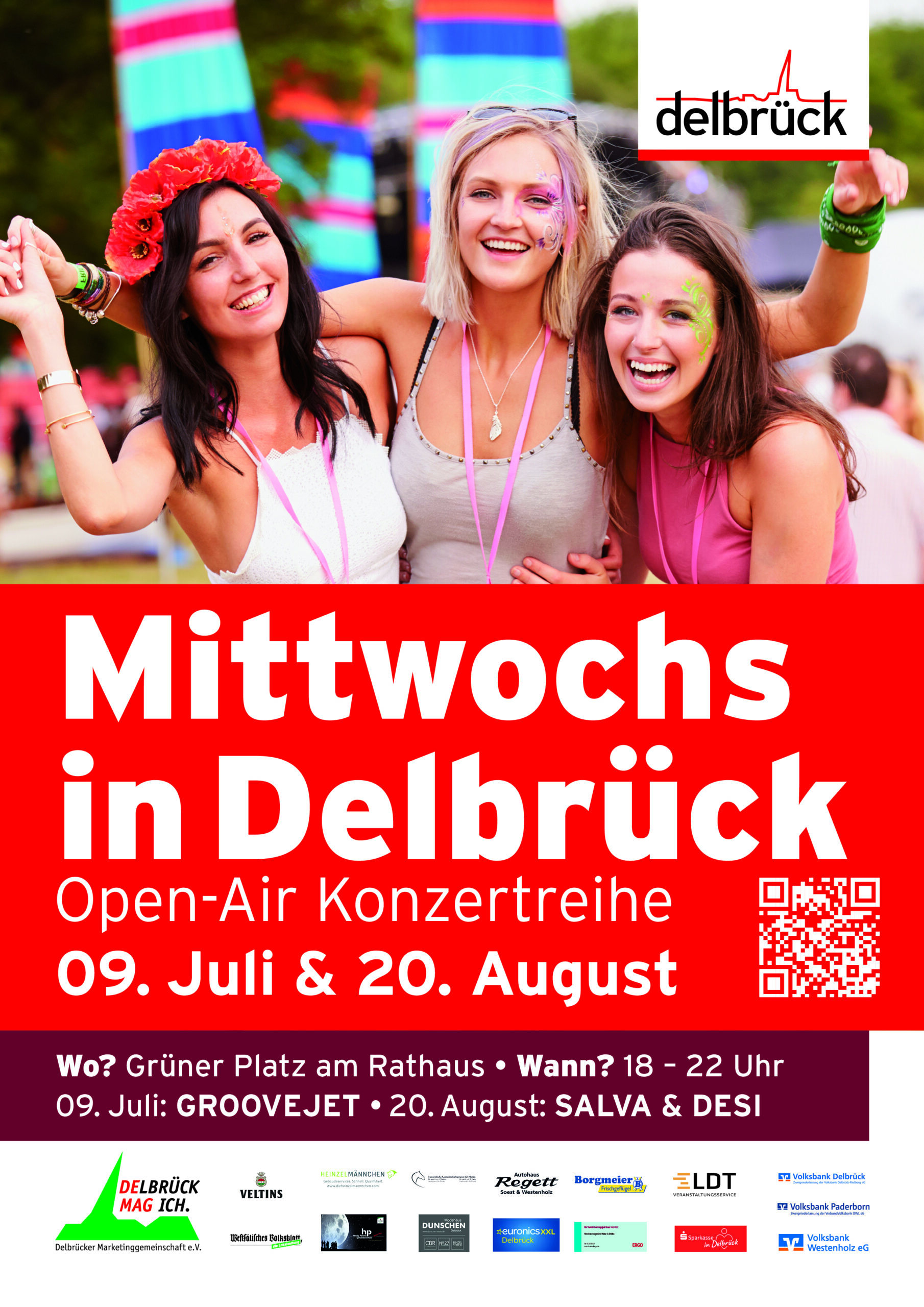 Sommerfestival „Mittwochs in Delbrück“ – Musik, Genuss und gute Laune auf dem grünen Platz am Rathaus